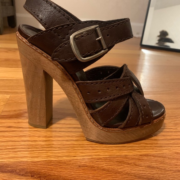 Chloe brown leather platform sandals size 37 - Picture 3 of 4